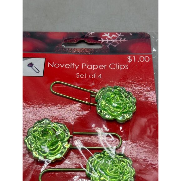 Green Succulent Novelty Paper Clips Set Of 4 READ NEW - Picture 6 of 6